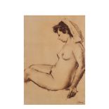 Francesc Serra Castellet (Barcelona, 1912-1976) Desnudo femenino. Pastel sobre papel. Firmado.