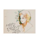 Emili Grau Sala (Barcelona, 1911-1975) Dama. Dibujo a tinta y rotulador sobre papel. Firmado,