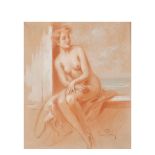 Louis René Péan (París, Francia, 1875-1945) Desnudo femenino. Pastel sobre papel. Firmado. 55 x 46