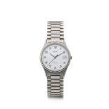 Reloj Tissot de pulsera unisex. En acero. Esfera blanca con numeración arábiga y agujas tipo bastón.