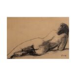Francesc Serra (Barcelona, 1912-1976) Desnudo femenino. Dibujo a cera sobre papel. Firmado. 28 x