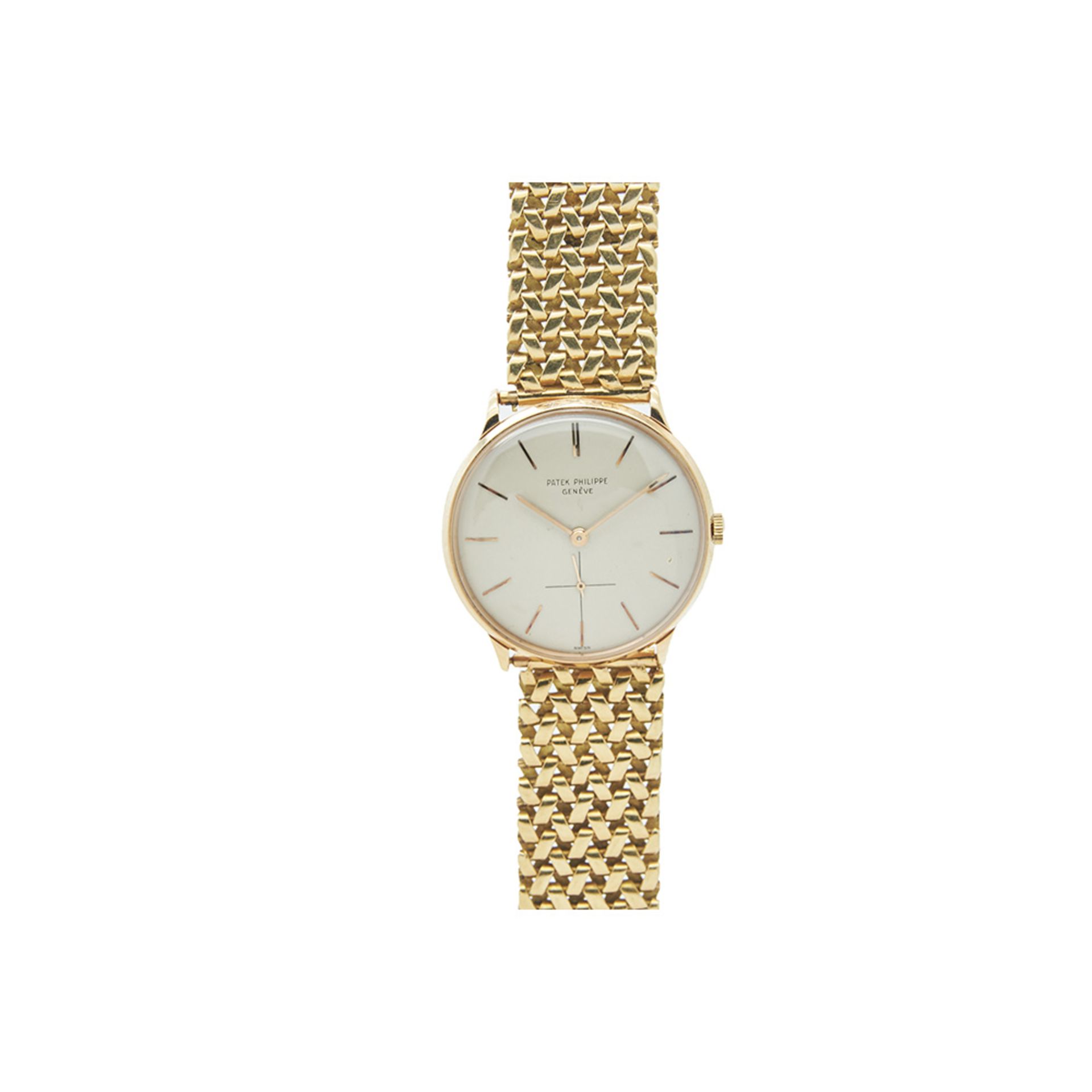 Reloj Patek Philippe de pulsera para caballero, c.1960. En oro. Ref. 2573R-426792. Esfera blanca con