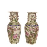 Pareja de jarrones en porcelana china Dinastía Qing, periodo Daoguang (1821-1850) con decoración