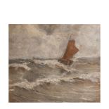 Henri Stacquet (Bruselas, Bélgica, 1838-Schaerbeek, Bruselas, 1906) Tormenta en el mar. Acuarela