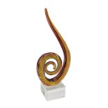 Espiral. Escultura en cristal de Murano "mezza filigrana" siguiendo modelos de Elio Rafaeli, c.1980.