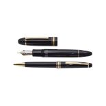 Lote de pluma y bolígrafo Montblanc colección "Meisterstück", modelos "Classique" y "LeGrand Nº