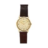 Reloj Patek Philippe de pulsera para caballero, c.1940. En oro y correa de piel no original.