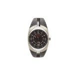 Reloj Pirelli "GMT PZero Tempo" de pulsera para caballero. En acero y correa de caucho. Esfera negra