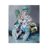 Antoni Mut Torroja (Barcelona, 1921-1990) Payaso. Óleo sobre tela. Firmado. 41 x 33 cm.