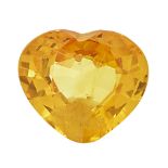 Zafiro orange talla corazón. Medidas: 5,67 x 6,15 x 2,73 mm. Peso: 0,78 ct. Adjunta certificado