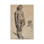 Francisco Gimeno Arasa (Tortosa, Tarragona, 1858-Barcelona, 1927) Desnudo femenino y Hombre con