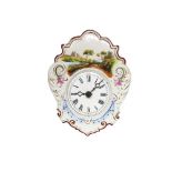 Reloj de pared "Jockele" de la Selva Negra en madera de roble y porcelana con decoración