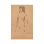 Benjamin Palencia (Borrax, Albacete, 1894-Madrid, 1980) Desnudo femenino. Dibujo a lápiz sobre