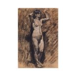 Francisco Gimeno Arasa (Tortosa, Tarragona, 1858-Barcelona, 1927) Desnudo femenino. Dibujo a