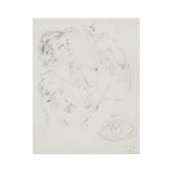 Pere Pruna (Barcelona, 1904-1977) Mujer con paloma. Dibujo a carboncillo sobre papel. Firmado.