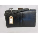 Ladies Mappin & Webb black leather simulated lizard skin handbag