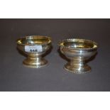 Pair of George III oval silver pedestal salts, London, 1774 CONDITION REPORT 3.