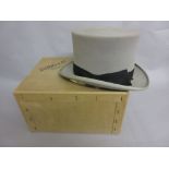 Grey top hat by Dunn and Co.