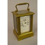 Miniature brass cased carriage clock,