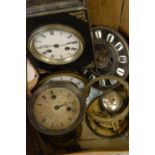 Five various old clock movements,