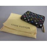 Louis Vuitton multicolour Zippy coin purse Black Violette,