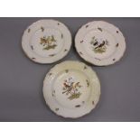 Set of three Meissen plates,