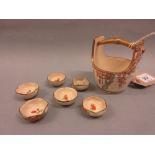 Late 19th Century Japanese Satsuma miniature bucket vase together with various other miniature