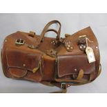 Brown leather holdall