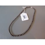 Uniform grey pearl necklace with 10ct white gold clasp