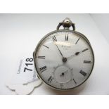 Small 19th Century silver cased pocket watch,
