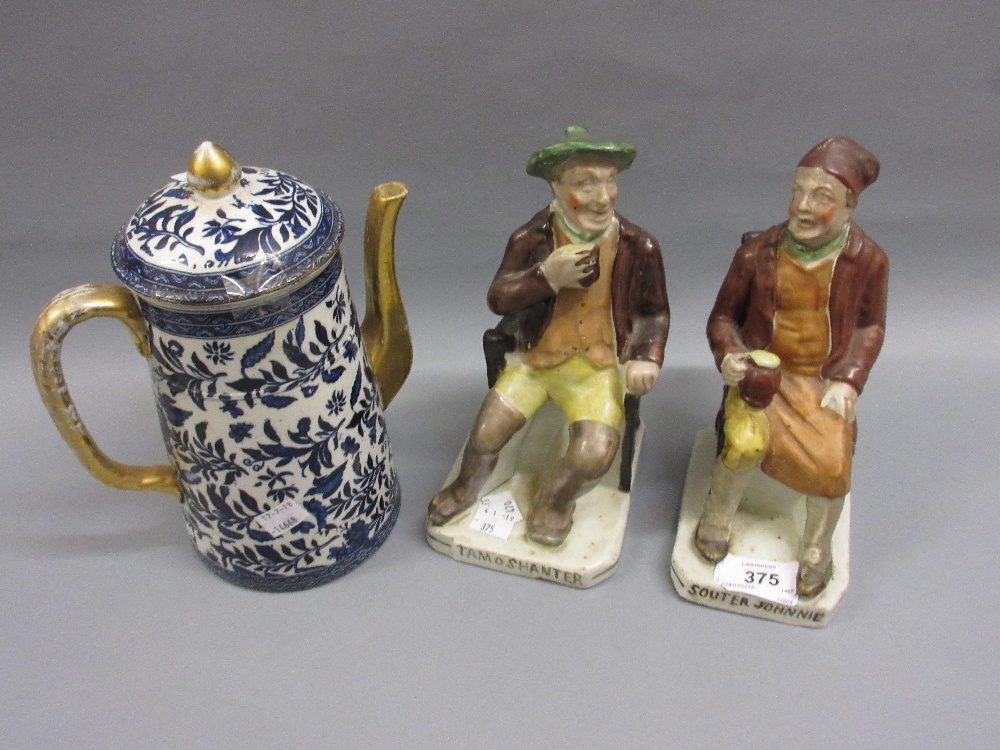 Pair of Staffordshire pottery figures of Souter Johnnie and Tam O' Shanter,