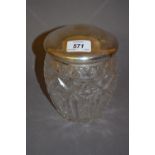 19th Century Continental silver and cut glass bonbon jar and cover