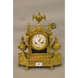 Gilt brass two train mantel clock (1860 / 1870), the white dial signed S.