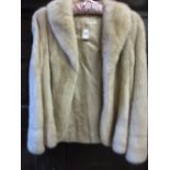 Ladies pale coloured fur half length jacket CONDITION REPORT Distance from arm pit