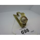 Ladies 18ct gold Favre-Leuba wristwatch with integral 18ct gold bracelet strap CONDITION