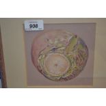 Sylvia Keene Collins, small framed pastel drawing, study of naturalistic forms,