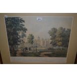 George Barnard, two framed coloured lithographs, views of Rugby School,