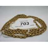 Unmarked Continental yellow metal belcher link chain