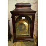 Mahogany bracket clock case with aperture for an 8in arched dial,