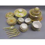 Quantity of 20th Century Canton famille jaune porcelain dinner and tea ware,
