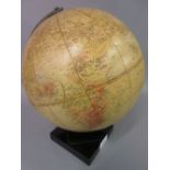 Mid 20th Century Phillips 10in terrestrial globe on stand CONDITION REPORT Edges of