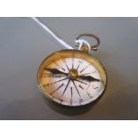 Late 18th / early 19th Century gilt brass cased compass, the enamel dial inscribed Thomas Jones,
