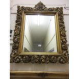 19th Century gilded oak rectangular wall mirror,