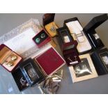 Box containing a quantity of various costume jewellery and watches etc.