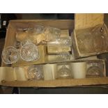 Box containing large collection of Stuart drinking glasses, including set of six short tumblers,