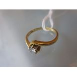 18ct Yellow gold solitaire diamond set ring CONDITION REPORT 2.