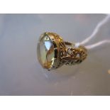 9ct Gold ring set oval citrine CONDITION REPORT 4.