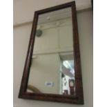 19th Century rectangular moulded walnut framed wall mirror,