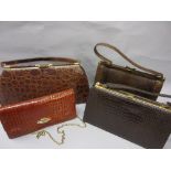 Group of four ladies vintage leather handbags