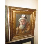 Watercolour, portrait of a monk, signed Burnett, dated 1900, 9ins x 7ins,